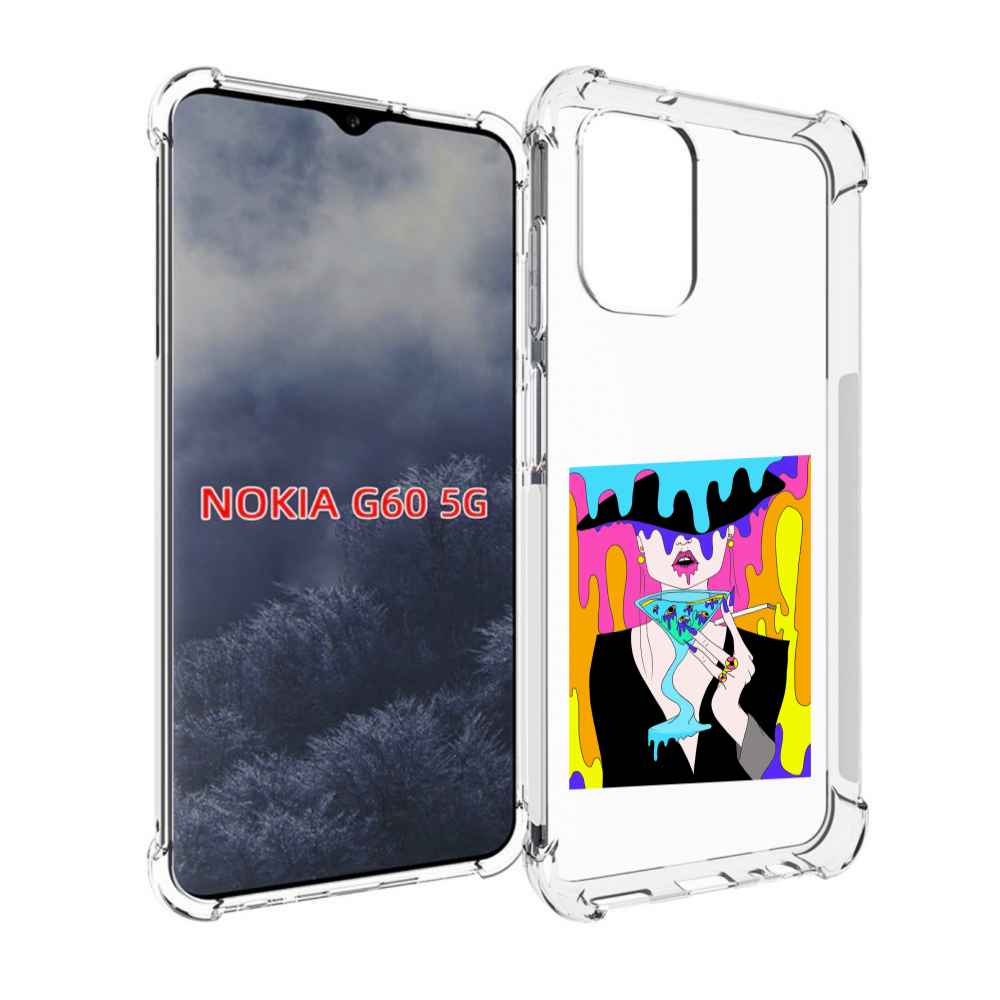 

Чехол MyPads плавленая девушка акварель женский для Nokia G60 5G, Прозрачный, Tocco