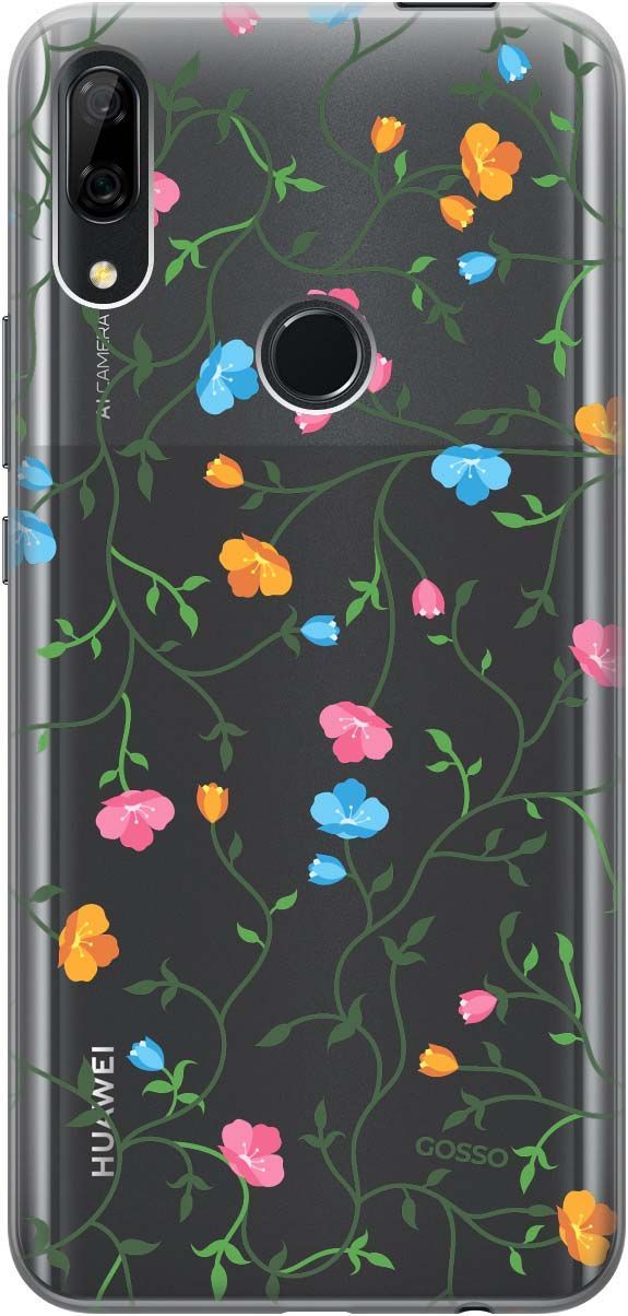 

Чехол на Honor 9X/Huawei P Smart Z/Y9 Prime (2019) "Сurly Flowers" прозрачный, Прозрачный;голубой, 671