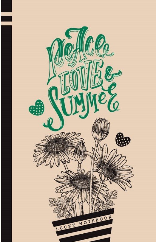 

Блокнот Bourgeois 80 листов, 13*20, чистые листы, Peace. Love. Summer , 3676 (18414)