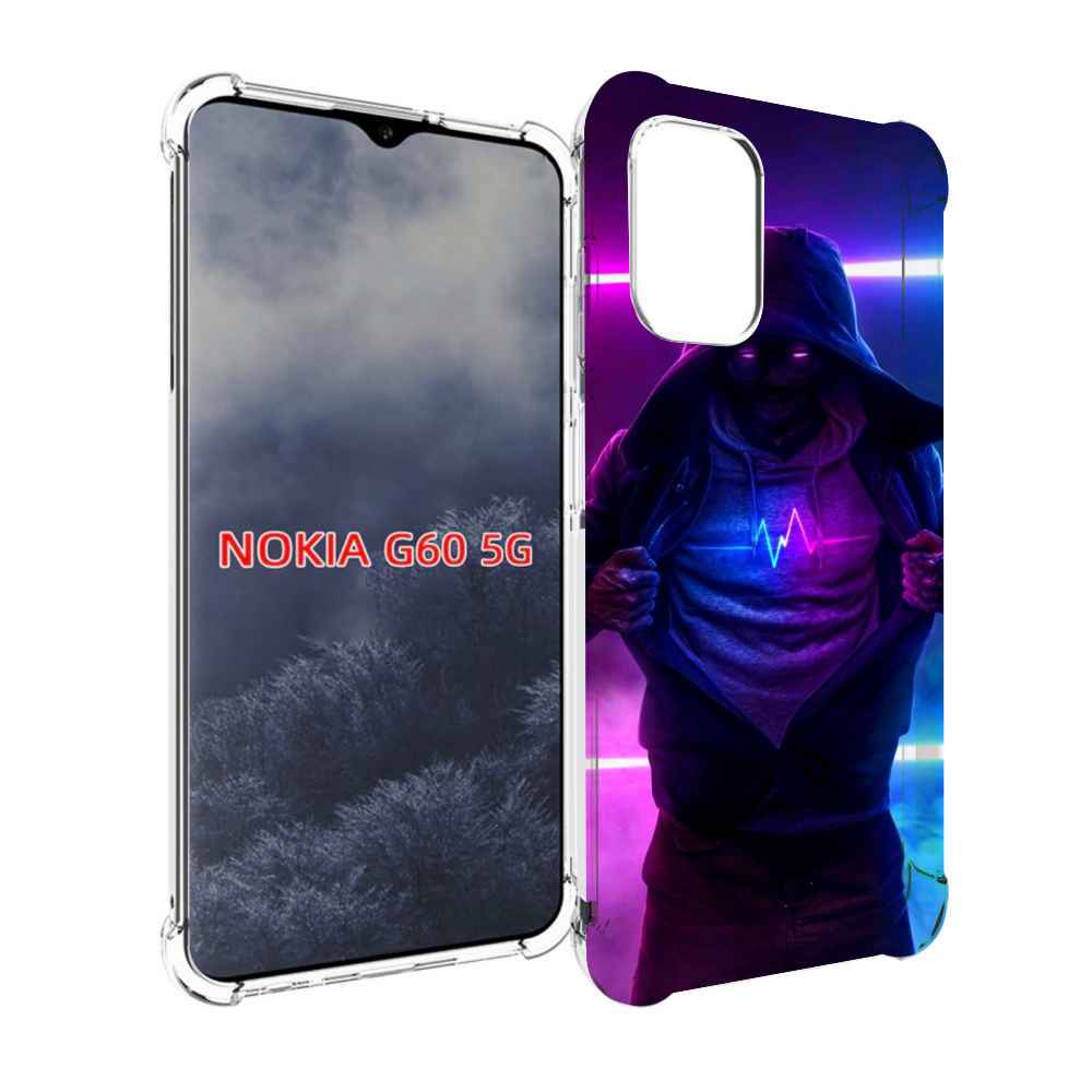 

Чехол MyPads парень в капюшоне неоновый для Nokia G60 5G, Прозрачный, Tocco