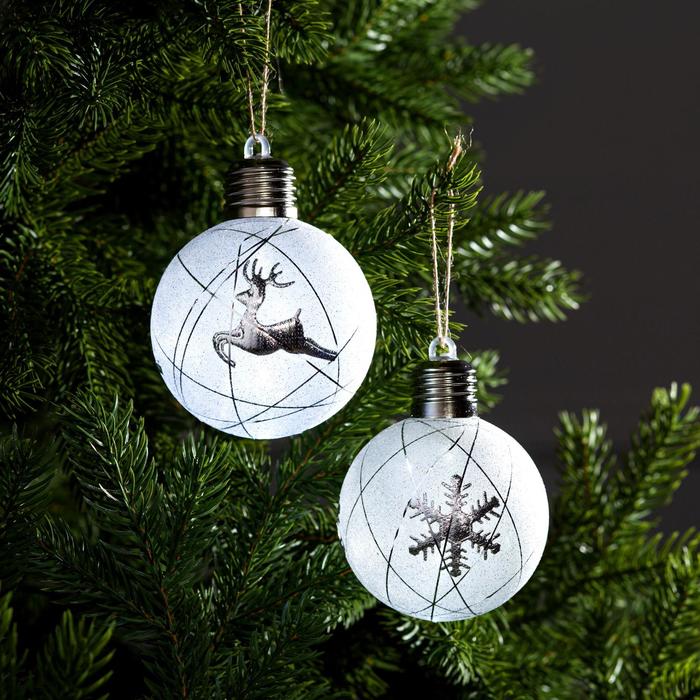 

Шар на ель Luazon Lighting Серебристые нити 5864389 2 шт. белый серебристый, Серебристые нити