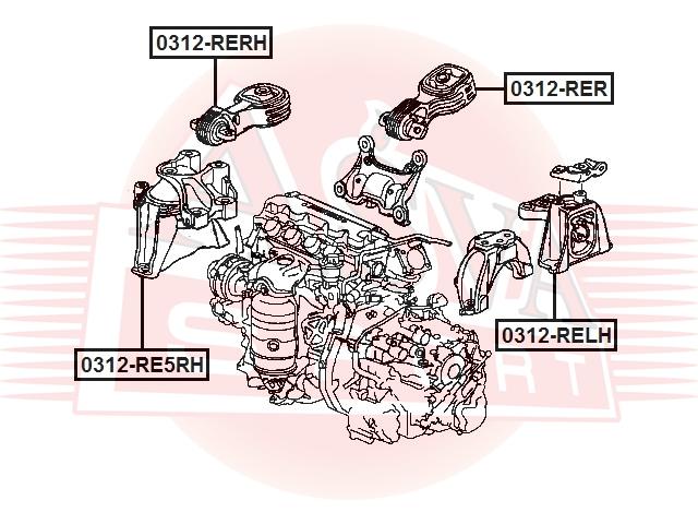 

Подушка двигателя ASVA 0312RE5RH правая, Honda CR-V 07-12 2.0