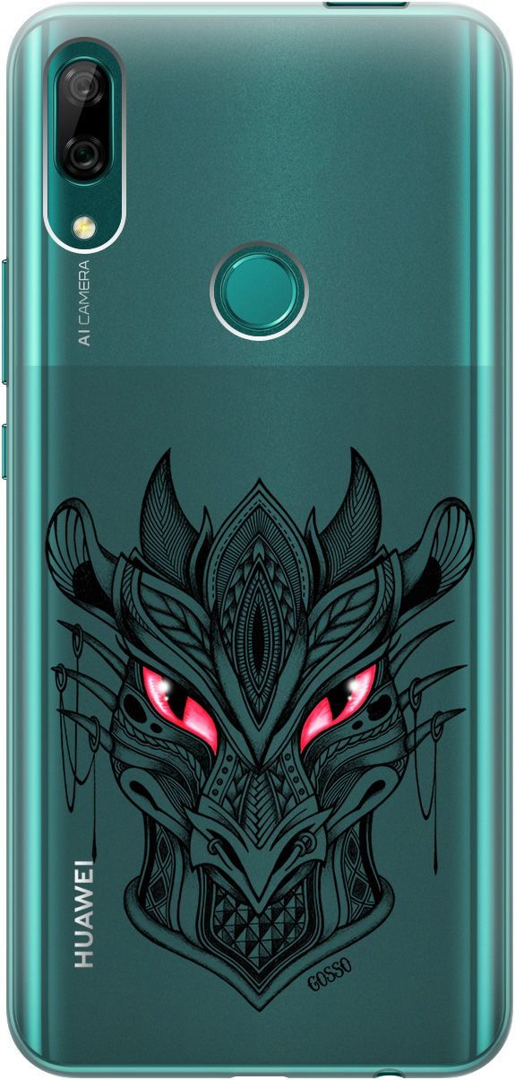 

Чехол на Honor 9X/9X Premium/Huawei P Smart Z/Y9 Prime (2019) "Dragon" прозрачный, Прозрачный;черный, 671