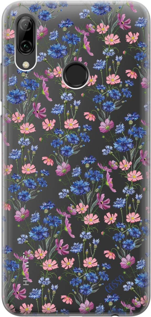 

Чехол на Honor 10 Lite/Huawei P Smart (2019) "Lovely Cornflowers" прозрачный, Прозрачный;голубой, 670
