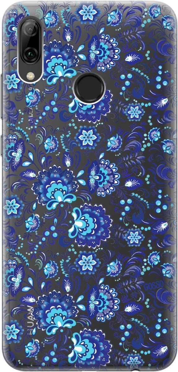 

Чехол на Honor 10 Lite/Huawei P Smart (2019) "Gzhel" прозрачный, Прозрачный;голубой, 670