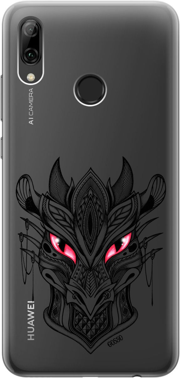 

Чехол на Honor 10 Lite/Huawei P Smart (2019) "Dragon" прозрачный, Прозрачный;черный, 670