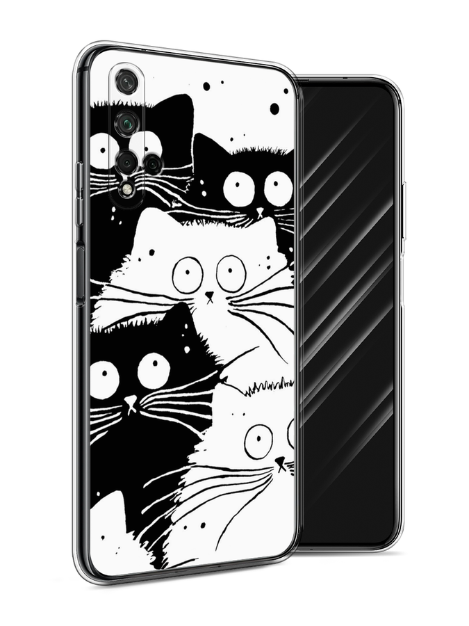 фото Чехол awog "коты черно-белые" для honor 20