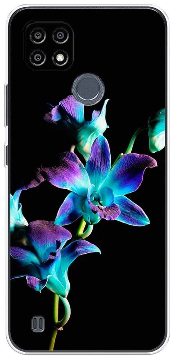 

Чехол Awog на Realme C25Y "Синий цветок на черном", Разноцветный, 2510950-8