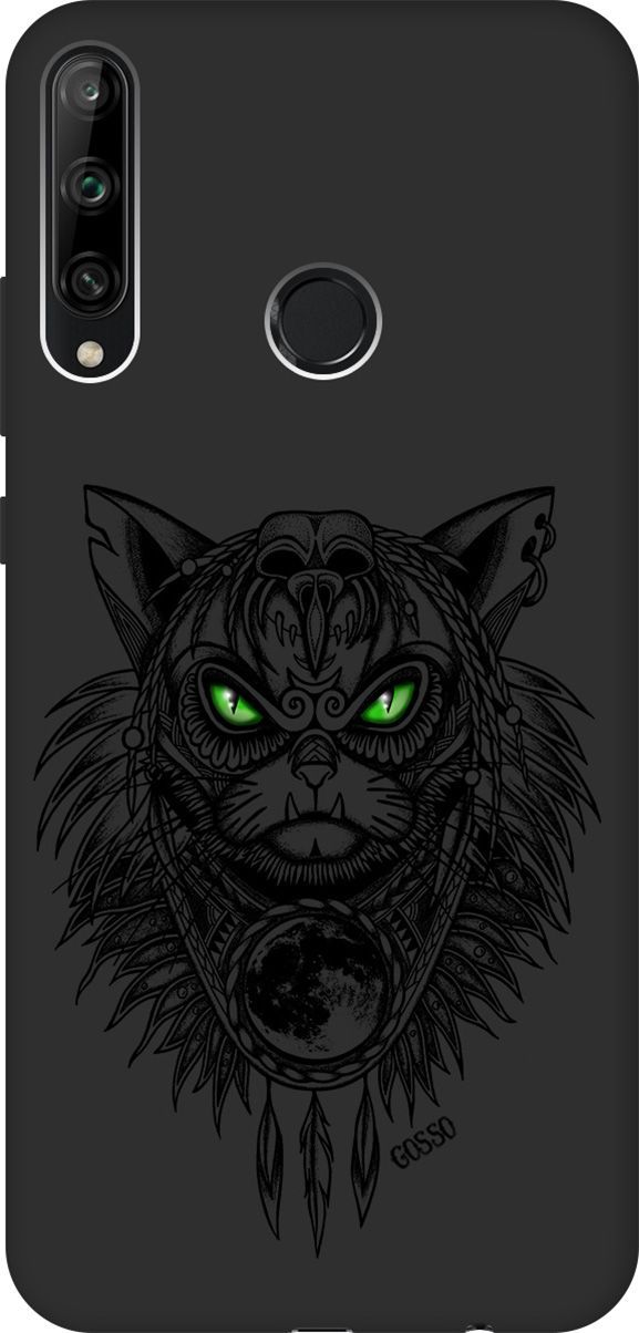 

Чехол на Honor 9C/Huawei P40 Lite E "Shaman Cat" черный, Черный;зеленый, 605