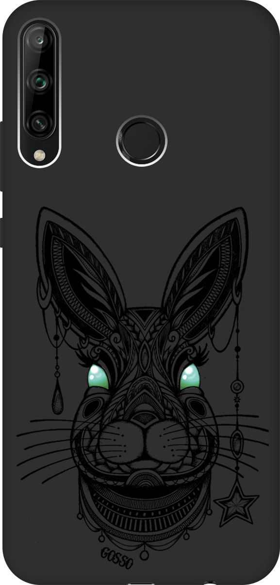 

Чехол на Honor 9C/Huawei P40 Lite E "Grand Rabbit" черный, Черный;голубой, 605