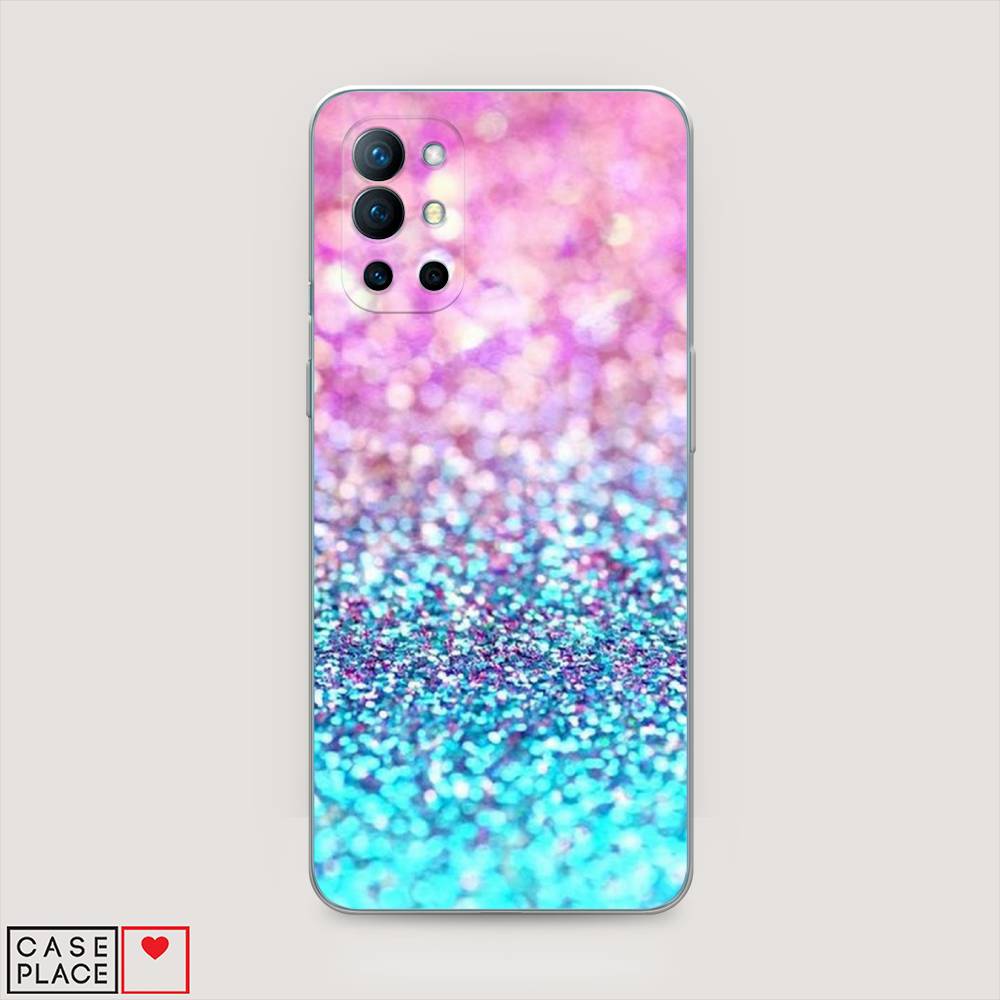

Чехол Awog "Розово-голубые глиттеры рисунок" для OnePlus 9R
