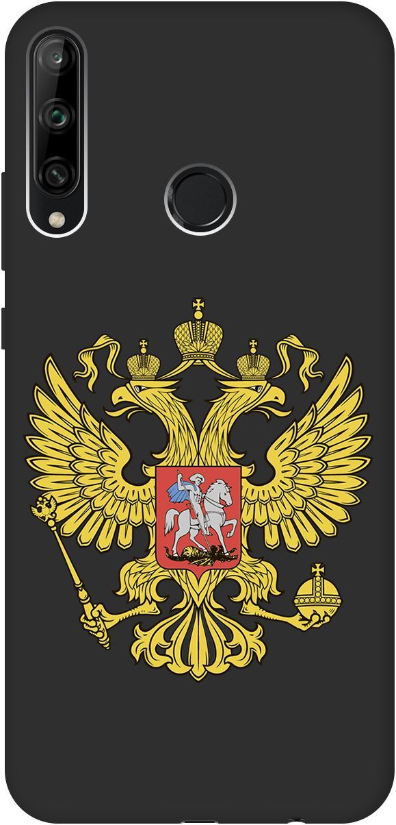 

Чехол на Honor 9C/Huawei P40 Lite E "Patriot" черный, Черный;желтый, 605