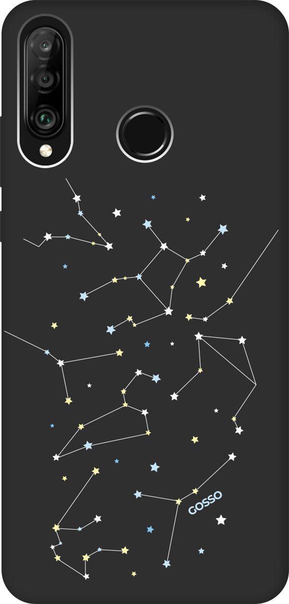 

Чехол на Honor 20 Lite/20s/Huawei P30 Lite "Constellations" черный, Черный;белый, 231