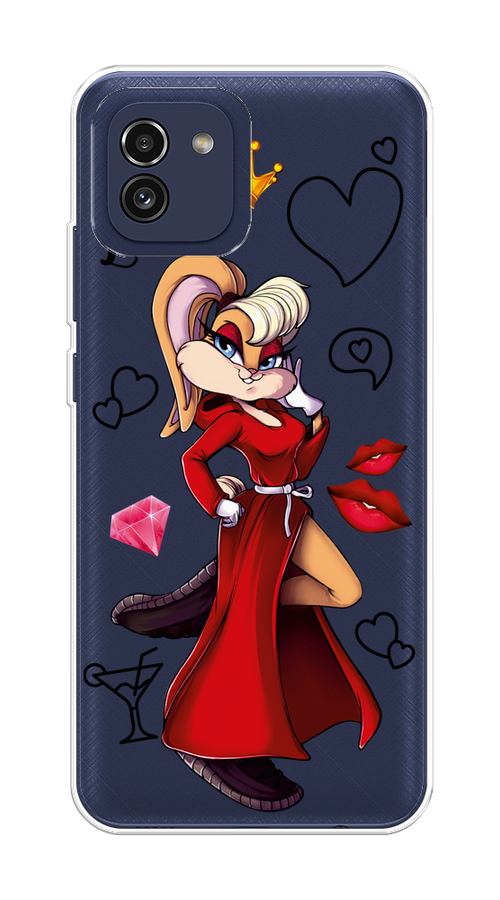 

Чехол на Samsung Galaxy A03 "Rich Lola Bunny", Красный;бежевый;оранжевый, 2104950-6