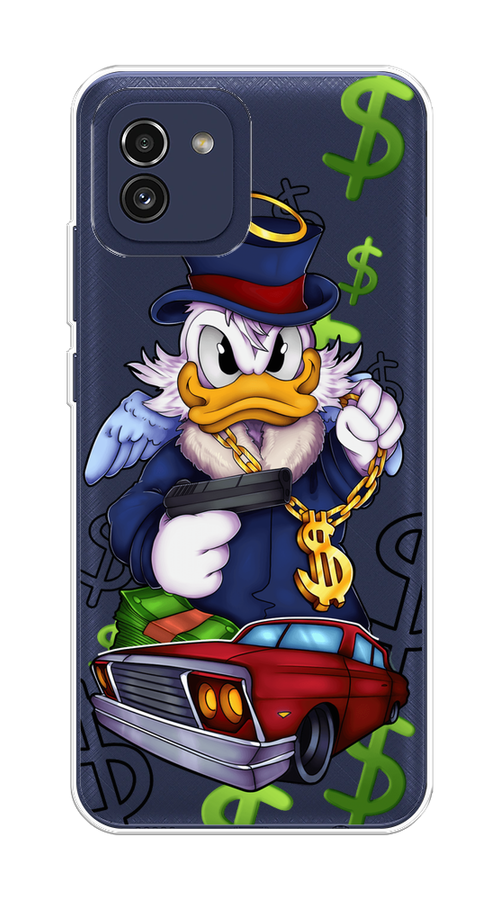 

Чехол на Samsung Galaxy A03 "Scrooge McDuck with a Gold Chain", Красный;синий;белый, 2104950-6
