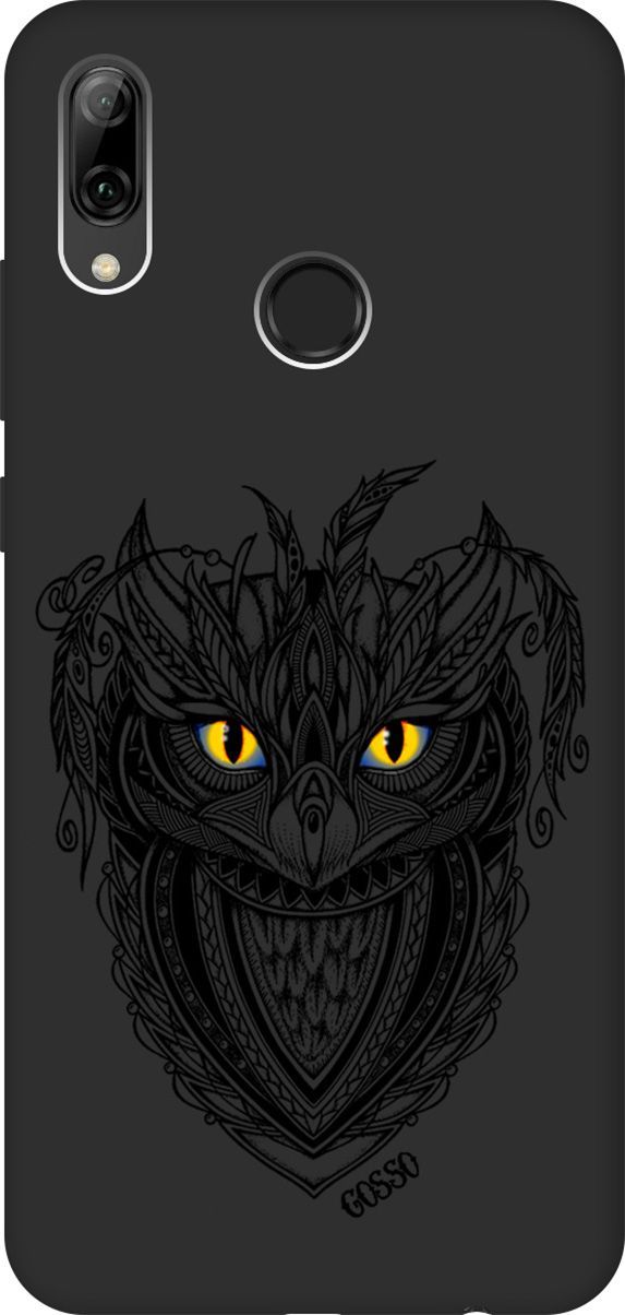 

Чехол на Honor 10 Lite/Huawei P Smart (2019) "Grand Owl" черный, Черный;голубой, 599