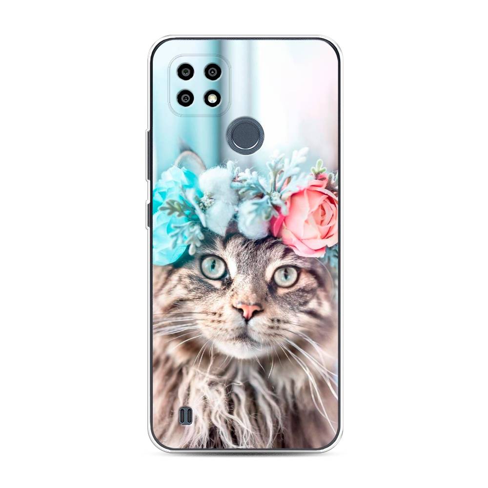 

Чехол Awog на Realme C25Y "Кот в венке", 2510950-2