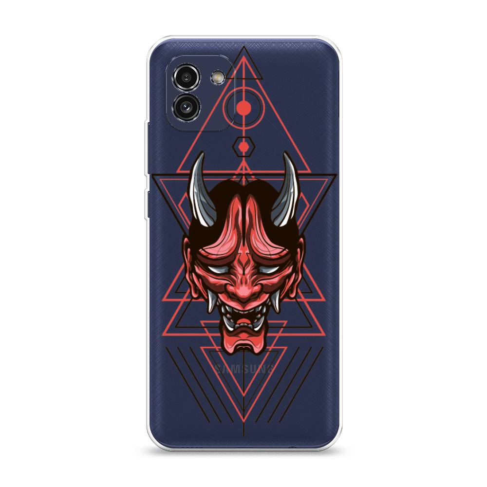 

Чехол на Samsung Galaxy A03 "Hanya Oni mask", Серый;красный;черный, 2104950-4