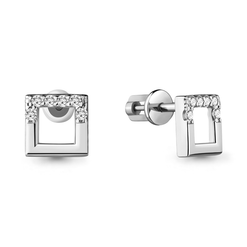

Серьги из серебра с фианитом Aquamarine Aquamarine 48424А_925_р, 48424А_925_р