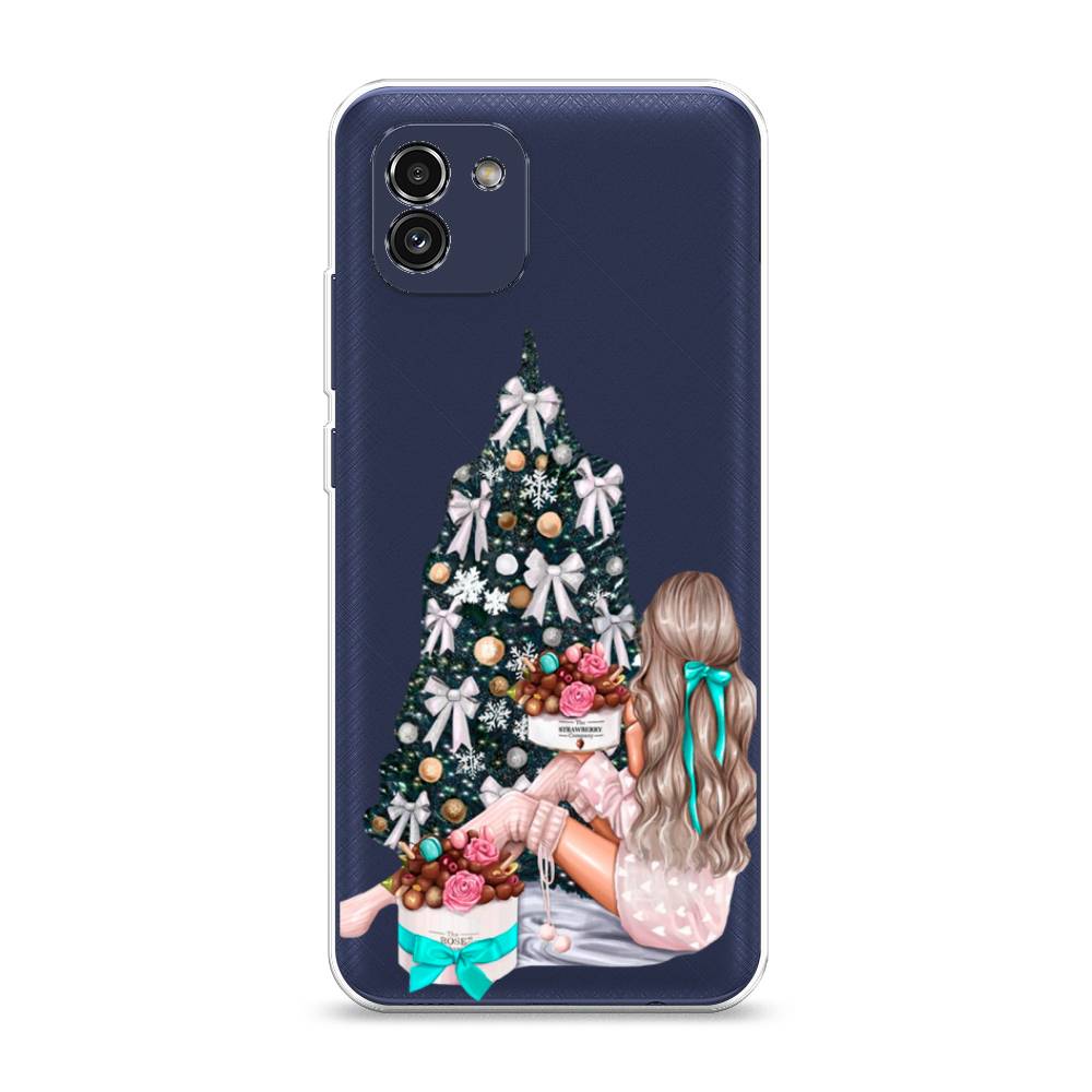 

Чехол на Samsung Galaxy A03 "New Year", Зеленый;бежевый;голубой, 2104950-5