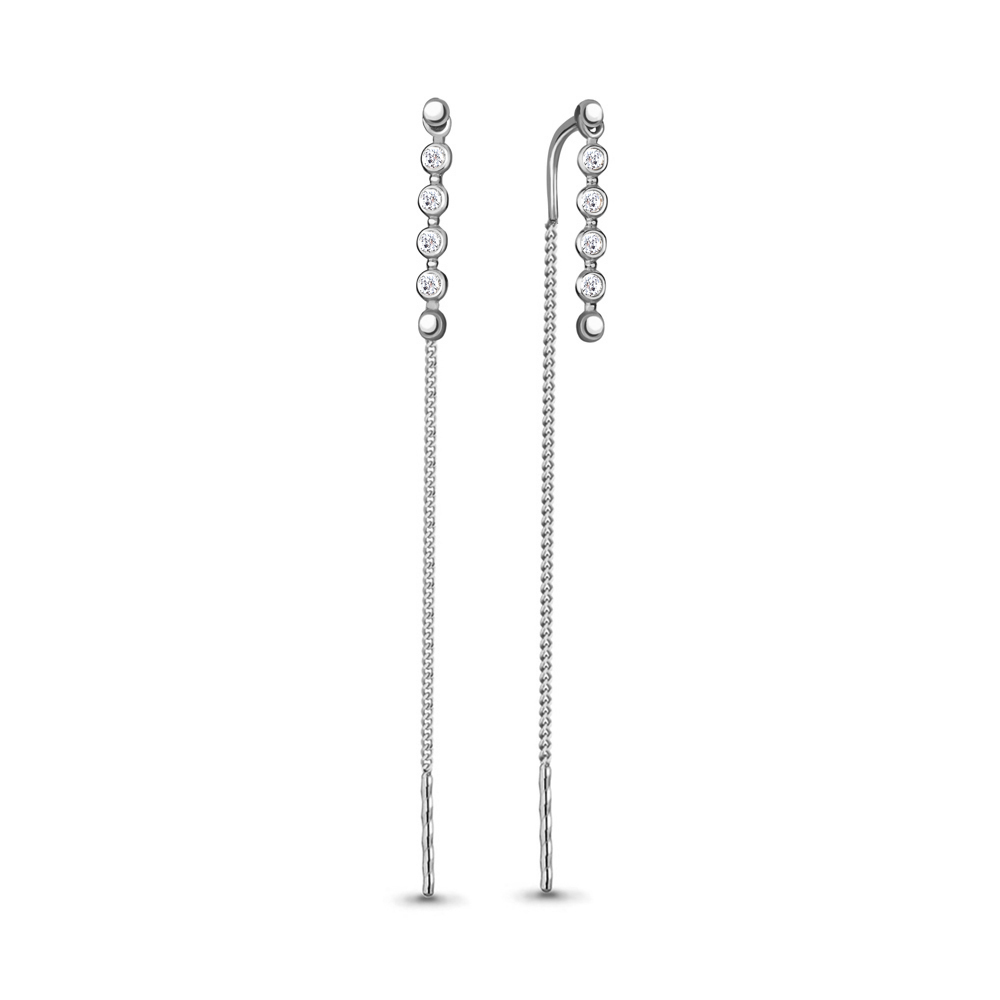 

Серьги из серебра с фианитом Aquamarine Aquamarine 48377А_925_р, 48377А_925_р