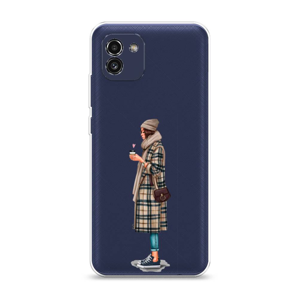 

Чехол на Samsung Galaxy A03 "Утренний кофе", Коричневый;бежевый, 2104950-6