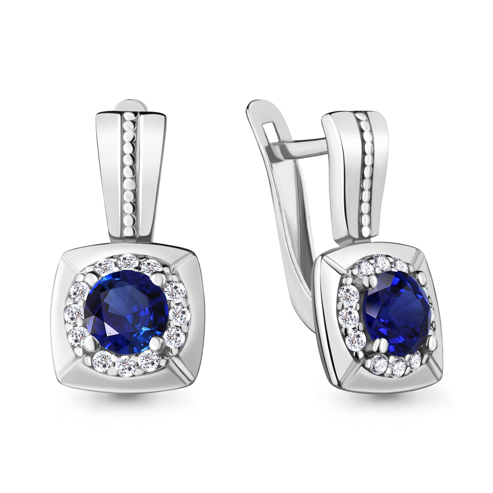 

Серьги из серебра с фианитом Aquamarine Aquamarine 48357АБ_925_р, 48357АБ_925_р