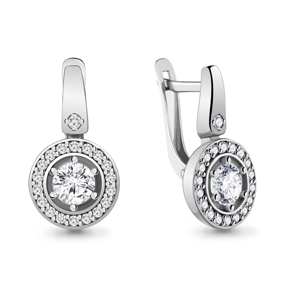 

Серьги из серебра с фианитом Aquamarine Aquamarine 48354А_925_р, 48354А_925_р