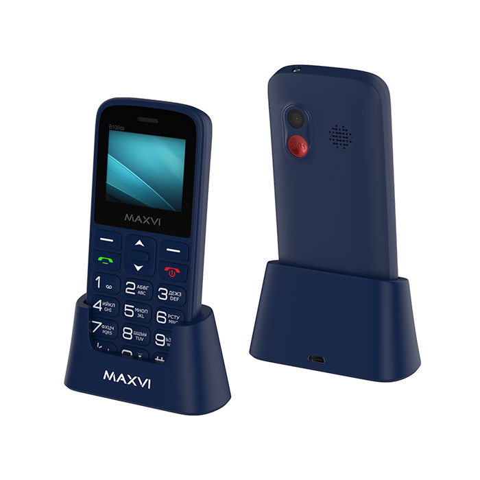 

Мобильный телефон Maxvi B100ds синий, B100ds