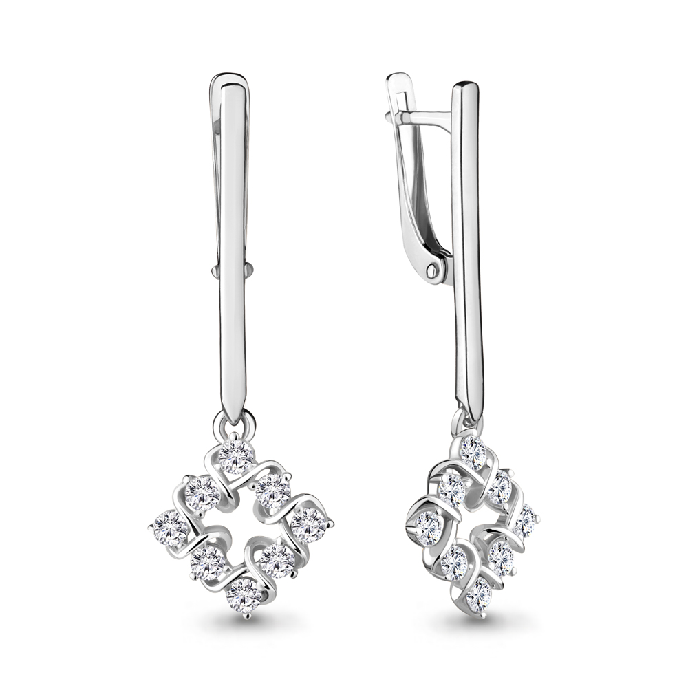 

Серьги из серебра с фианитом Aquamarine Aquamarine 48289А_925_р, 48289А_925_р
