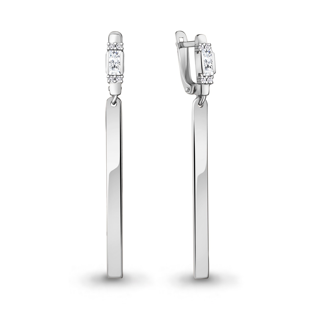 

Серьги из серебра с фианитом Aquamarine Aquamarine 48270А_925_р, 48270А_925_р