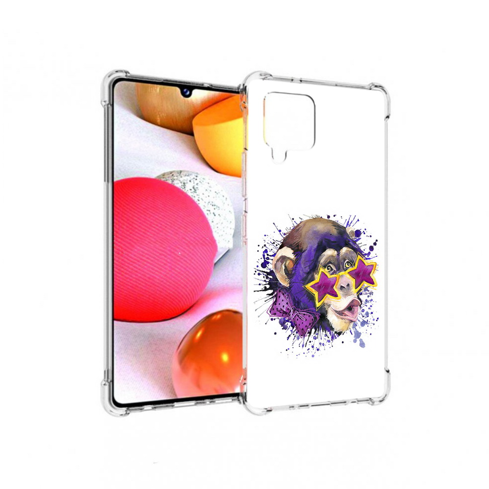 

Чехол MyPads Tocco для Samsung Galaxy A42 обезьяна в очках (PT226910.539.524), Прозрачный, Tocco