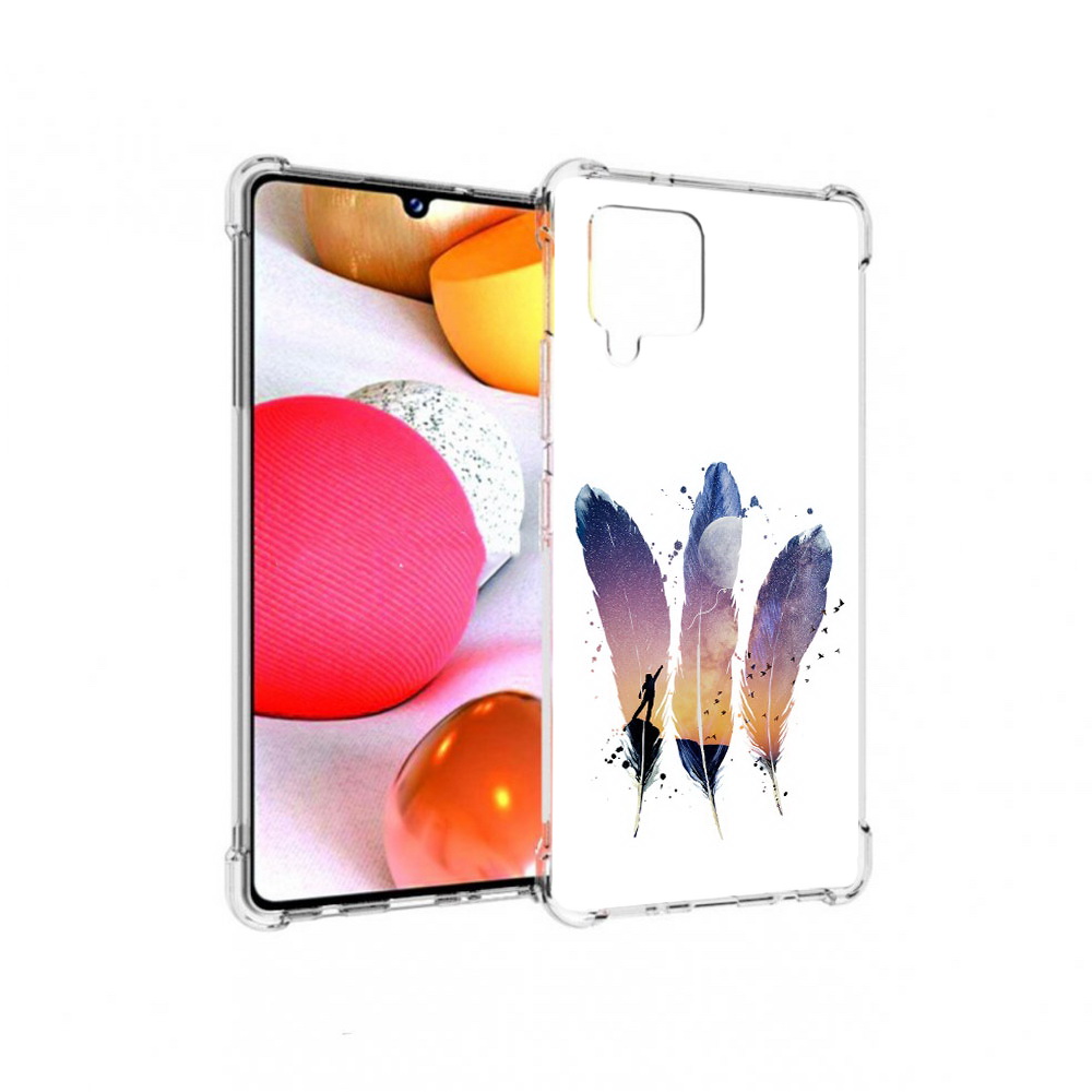 

Чехол MyPads Tocco для Samsung Galaxy A42 небесные перья (PT226910.539.519), Прозрачный, Tocco