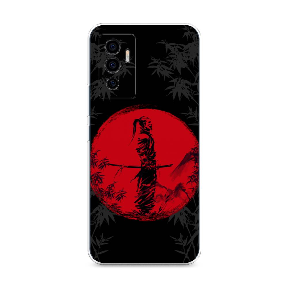 

Чехол на Vivo V23e "Самурай на красном фоне", Черный;красный;серый, 265950-4