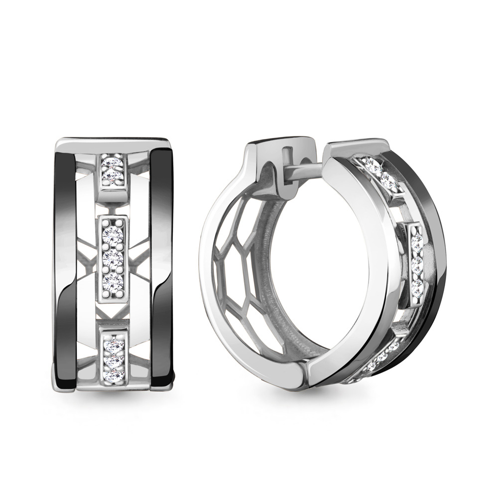 

Серьги из серебра с фианитом Aquamarine Aquamarine 48215А_925_р, 48215А_925_р