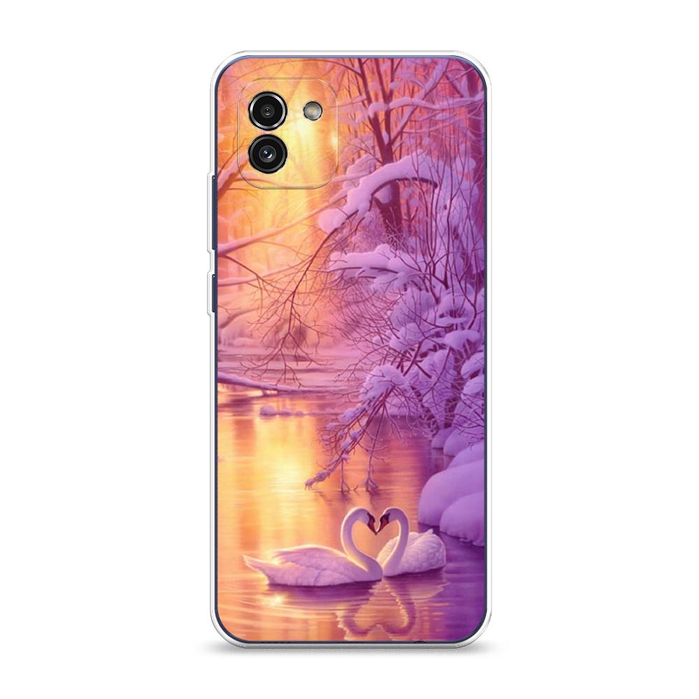 

Чехол на Samsung Galaxy A03 "Зима 1", Фиолетовый;желтый, 2104950-2