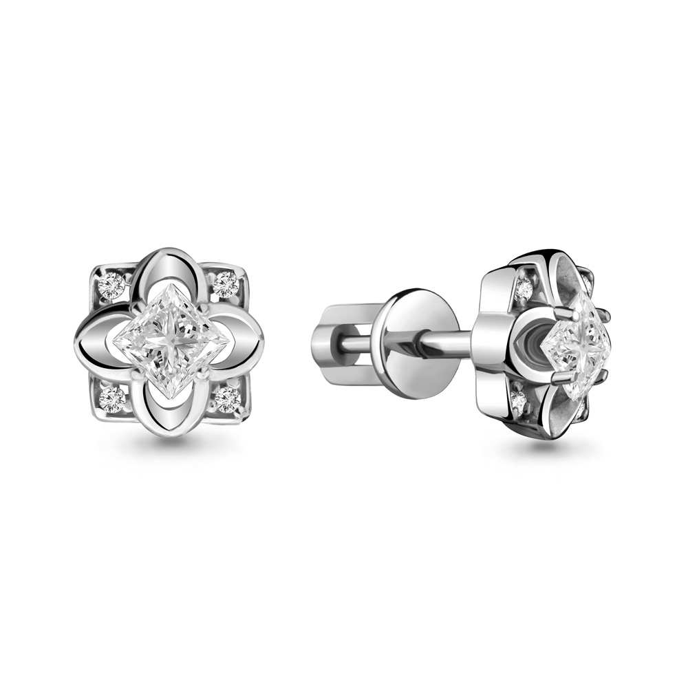 

Серьги из серебра с фианитом Aquamarine Aquamarine 48204А_925_р, 48204А_925_р