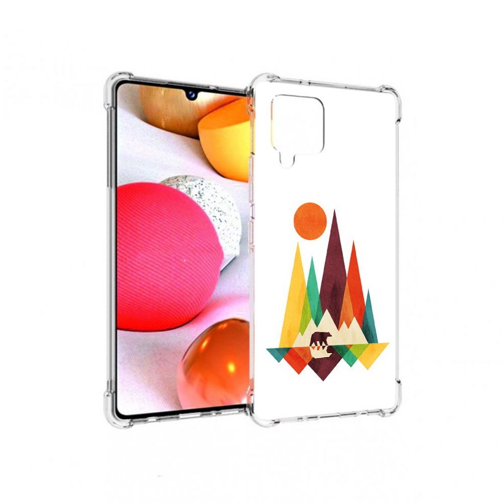

Чехол MyPads Tocco для Samsung Galaxy A42 нарисованные горы с медведем (PT226910.539.506), Прозрачный, Tocco
