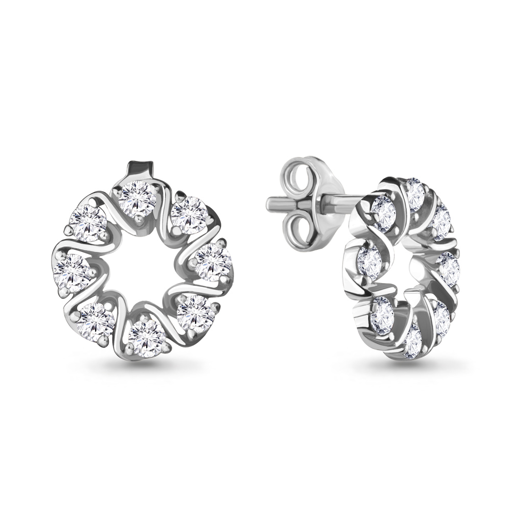 

Серьги из серебра с фианитом Aquamarine Aquamarine 48181А_925_р, 48181А_925_р