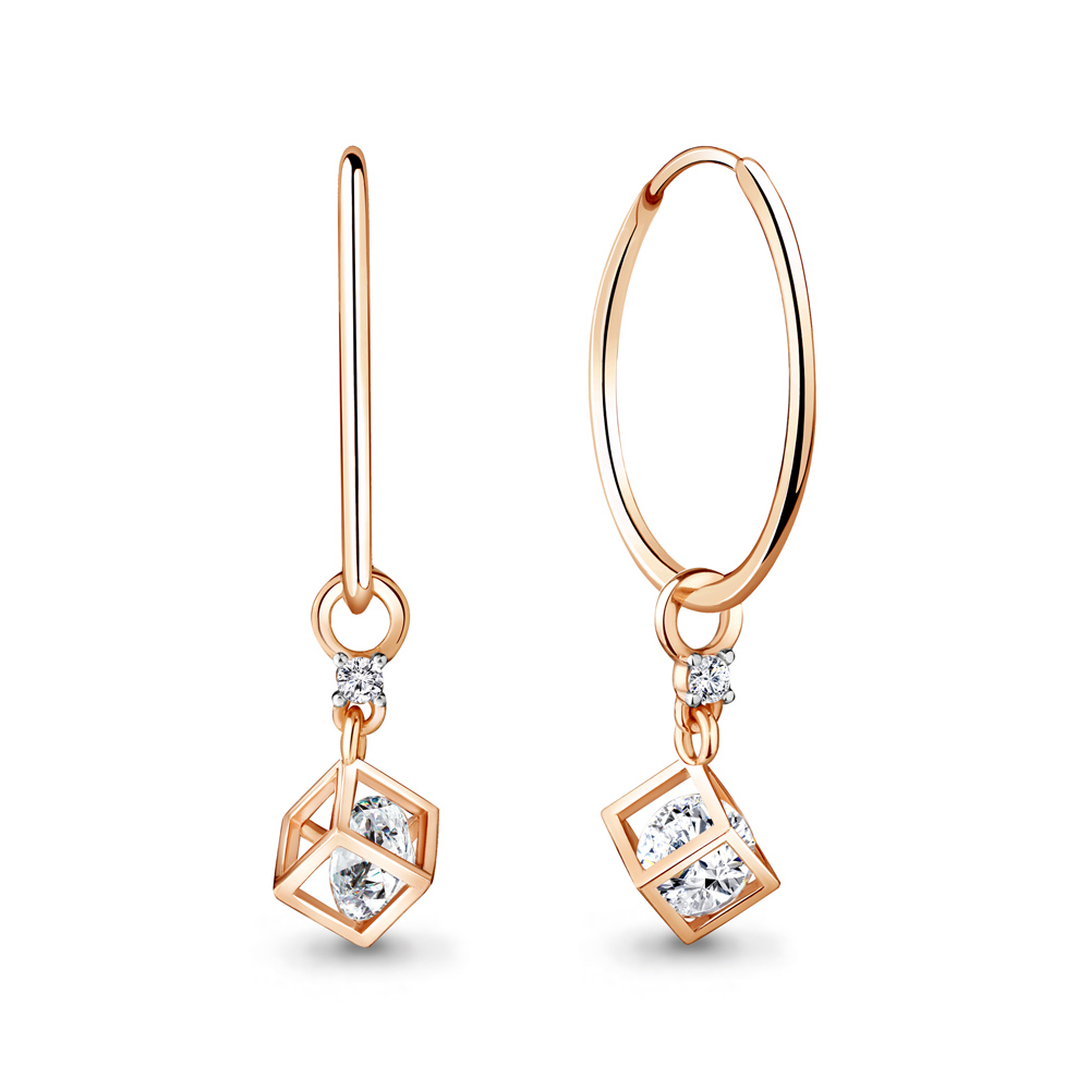 

Серьги из серебра с фианитом Aquamarine Aquamarine 48171А_925_з, 48171А_925_з