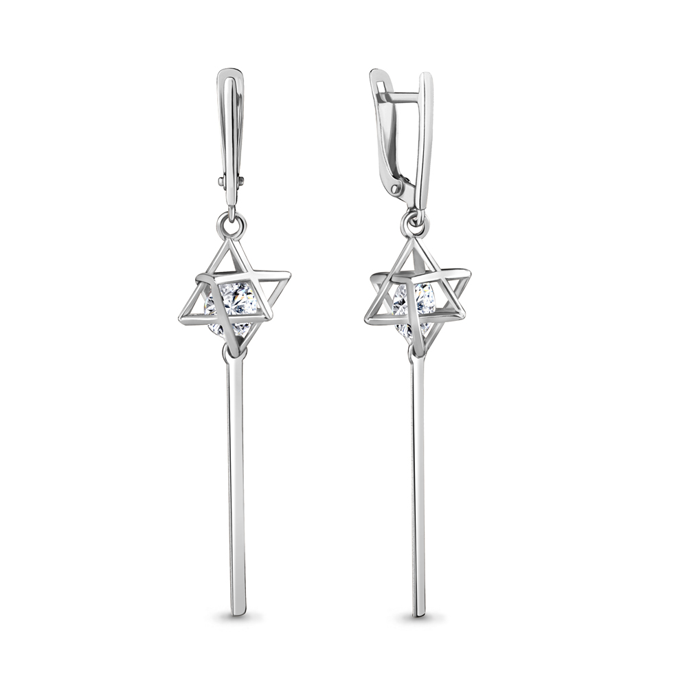 

Серьги из серебра с фианитом Aquamarine Aquamarine 48169_925_р, 48169_925_р