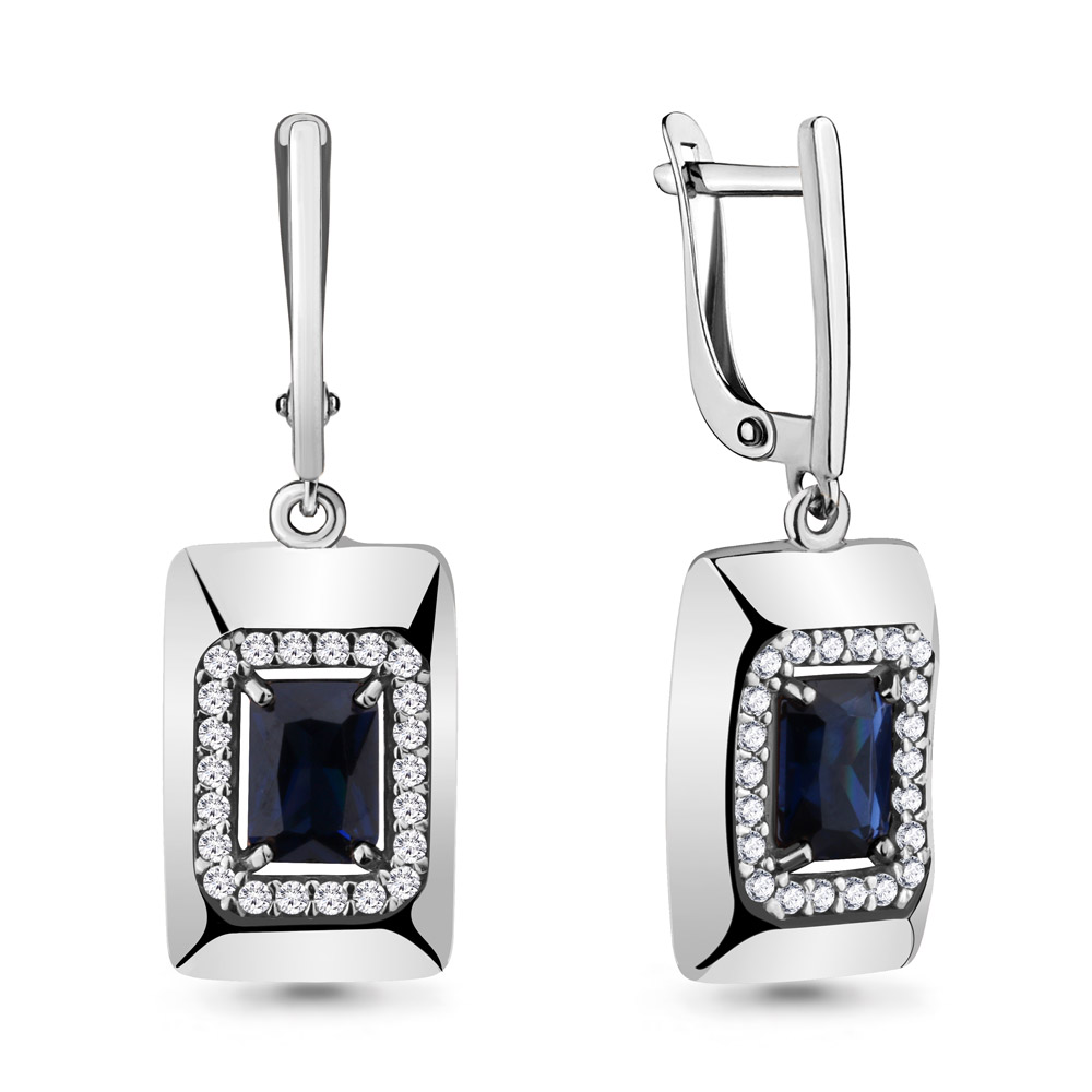 

Серьги из серебра с фианитом Aquamarine Aquamarine 48150АБ_925_р, 48150АБ_925_р