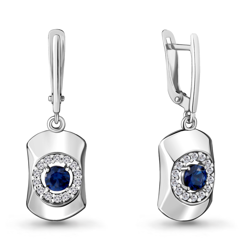 

Серьги из серебра с фианитом Aquamarine Aquamarine 48149АБ_925_р, 48149АБ_925_р