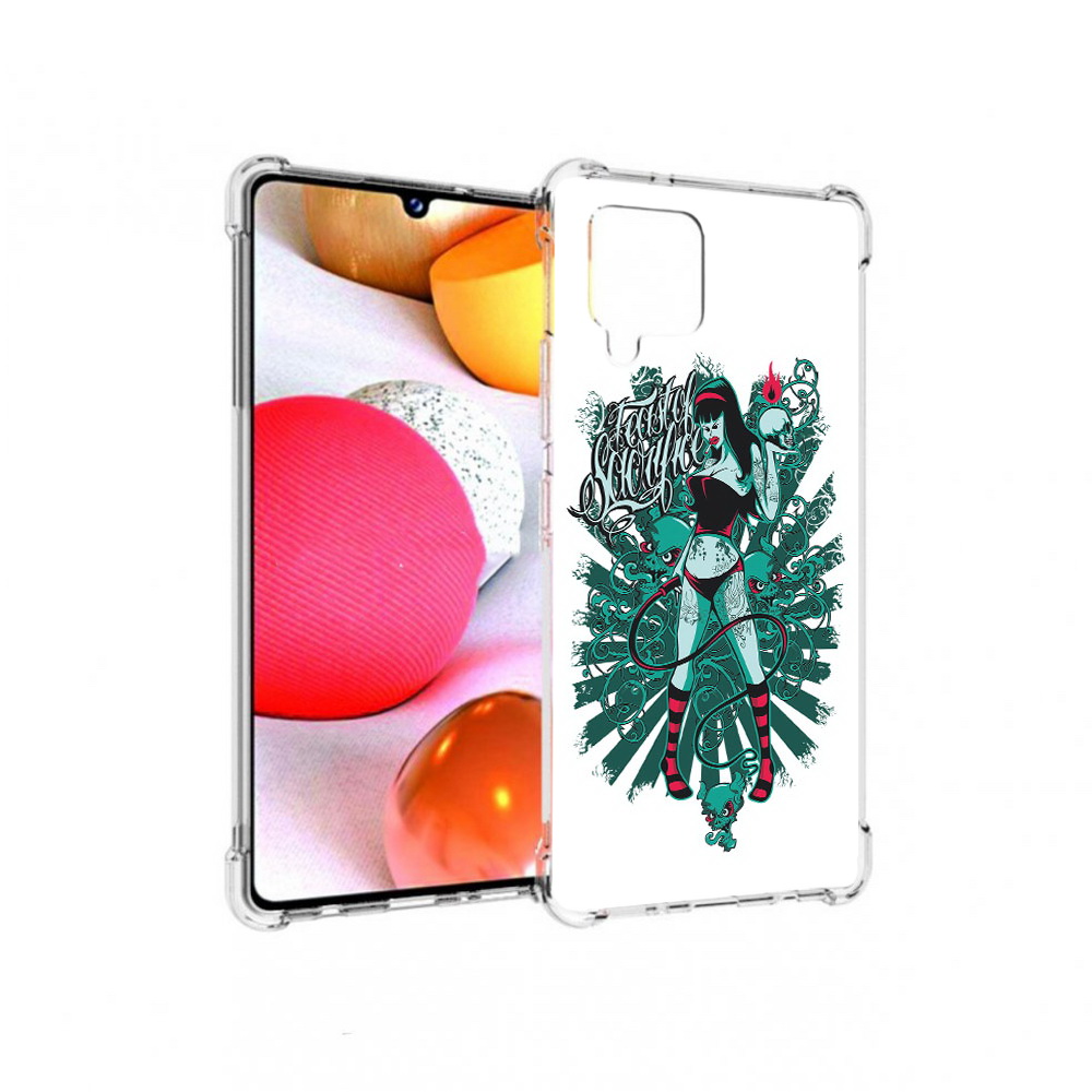 Чехол MyPads Tocco для Samsung Galaxy A42 нарисованная девушка в татуировках