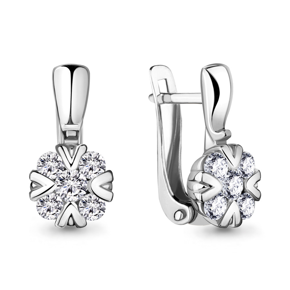 

Серьги из серебра с фианитом Aquamarine Aquamarine 48051А_925_р, 48051А_925_р