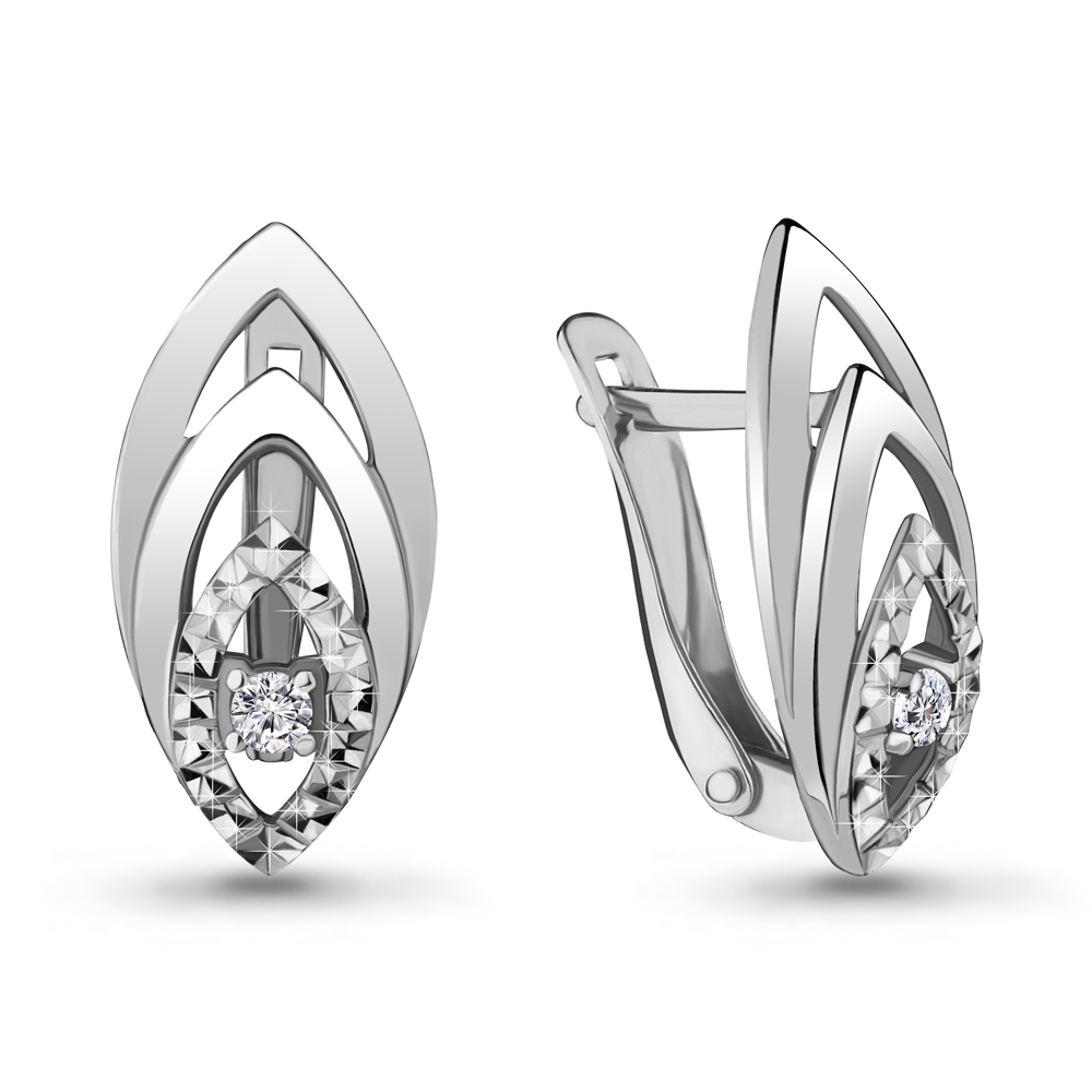 

Серьги из серебра с фианитом Aquamarine Aquamarine 48032А_925_р, 48032А_925_р