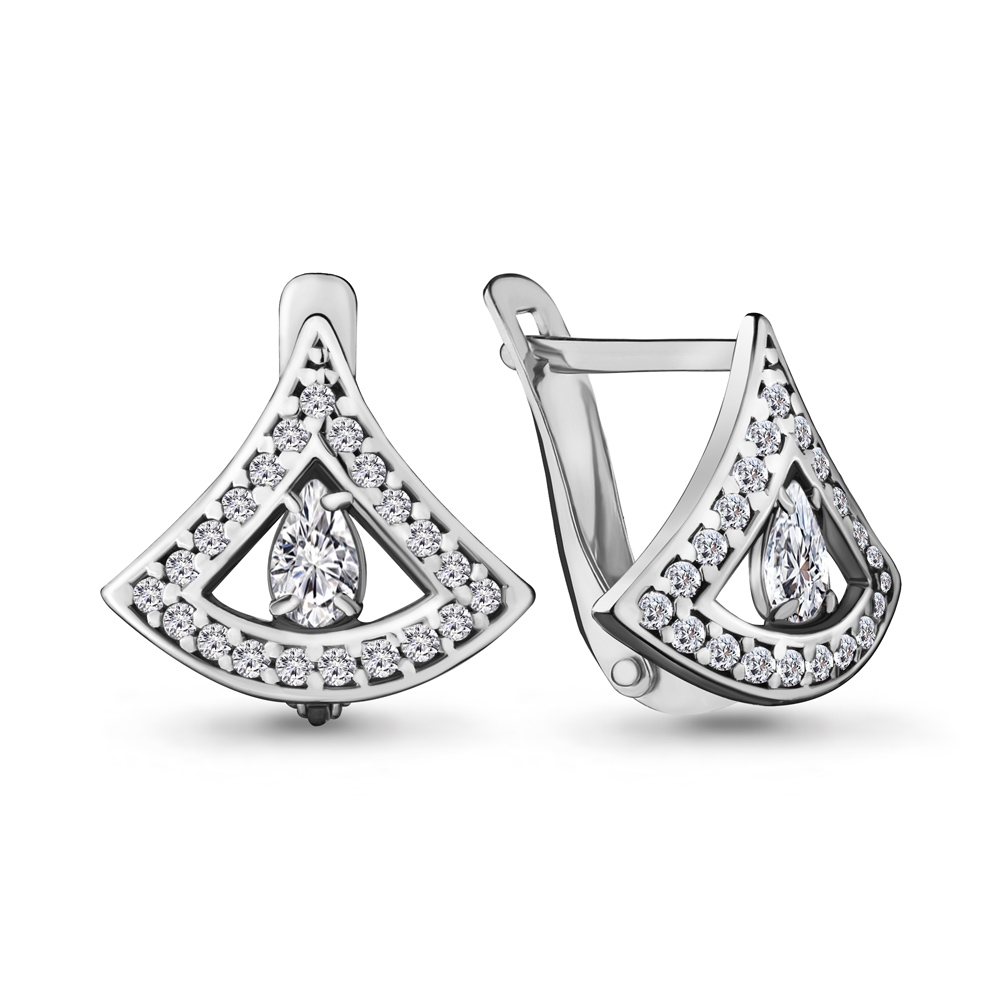 

Серьги из серебра с фианитом Aquamarine Aquamarine 48022А_925_р, 48022А_925_р