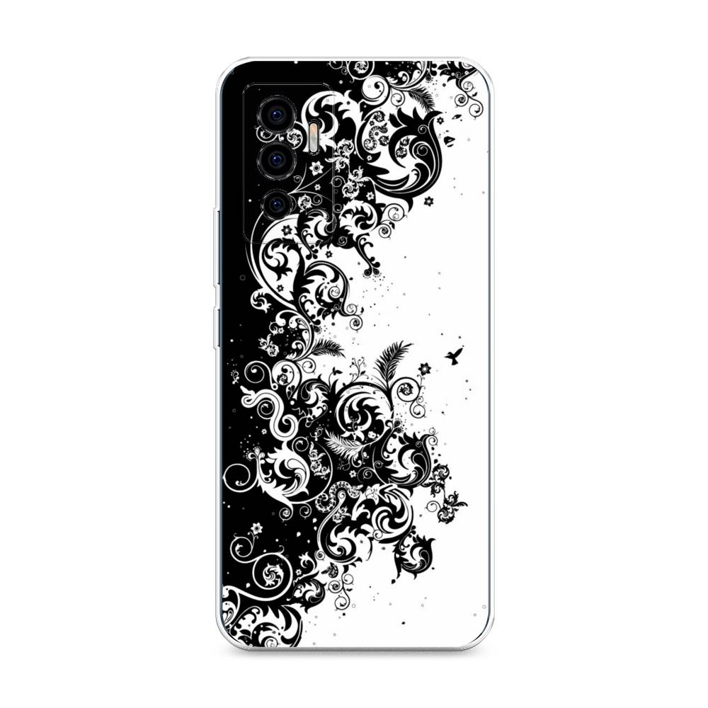 

Чехол на Vivo V23e "Черно белый узор", Белый;черный;серый, 265950-3