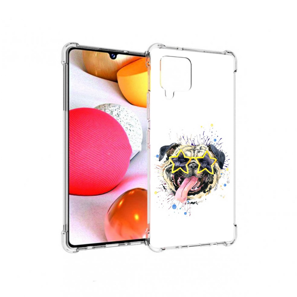 

Чехол MyPads Tocco для Samsung Galaxy A42 мопс боксер (PT226910.539.482), Прозрачный, Tocco