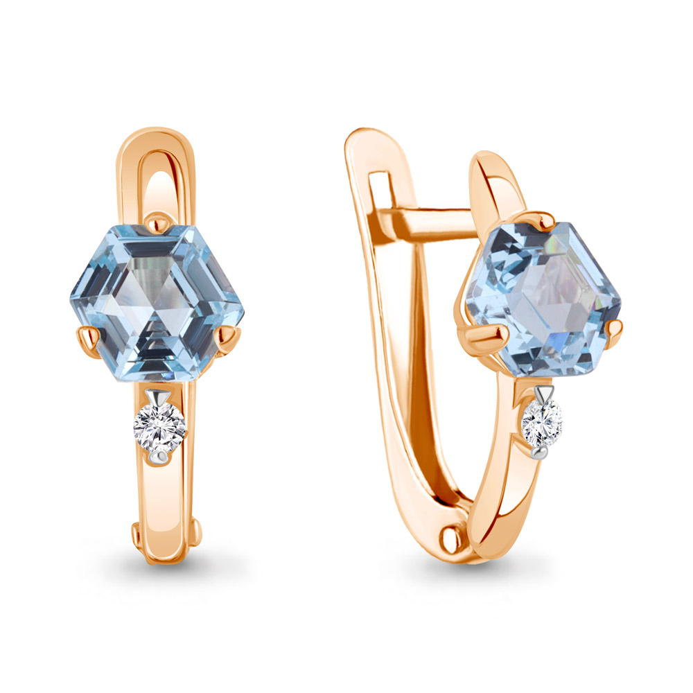 

Серьги из серебра с фианитом Aquamarine Aquamarine 4793892А_925_з, 4793892А_925_з